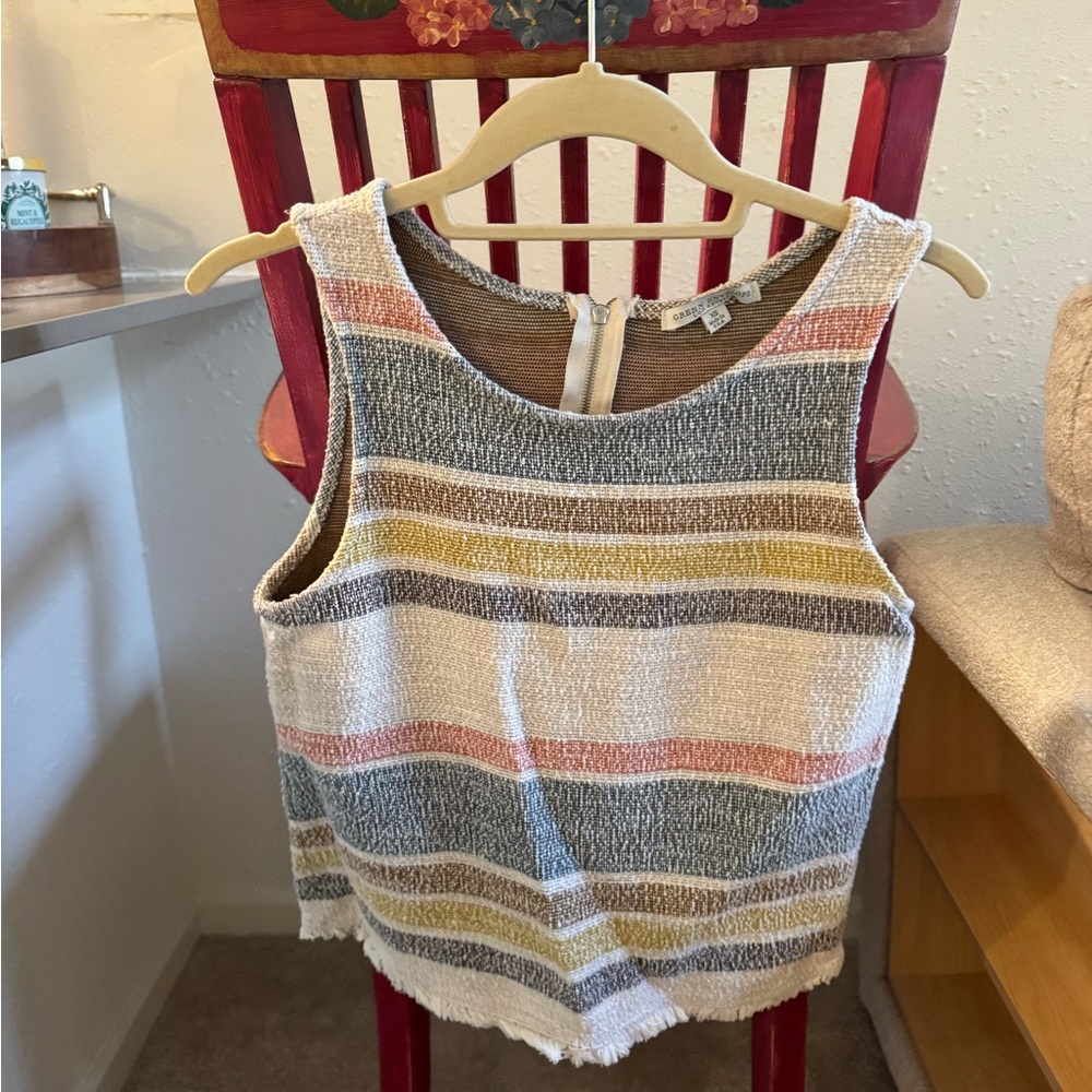 Green Envelope Multicolor Striped Tank Top